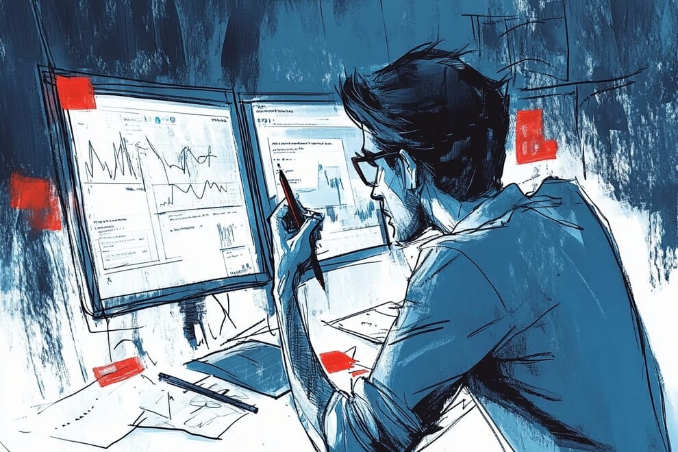 A man reviewing analytics