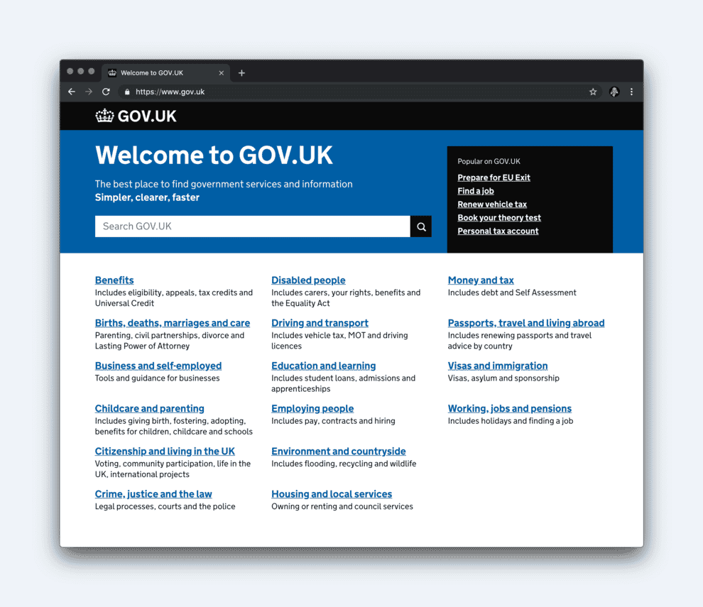 gov.uk website