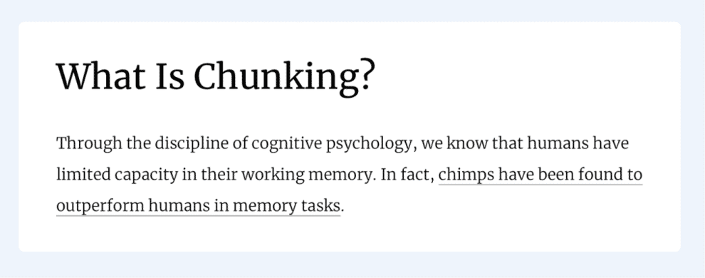 chunking method psychology