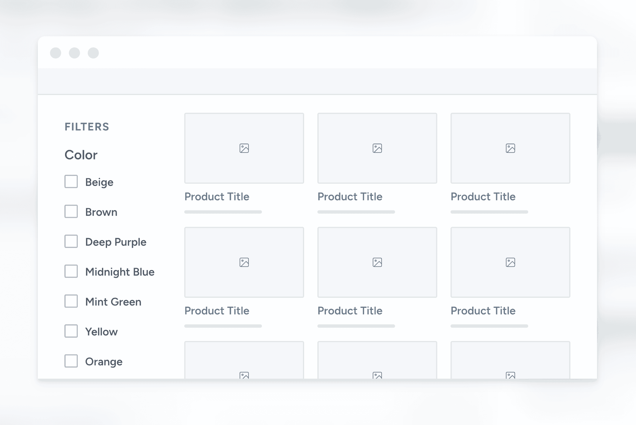 A long list of filters on an e-commerce site.