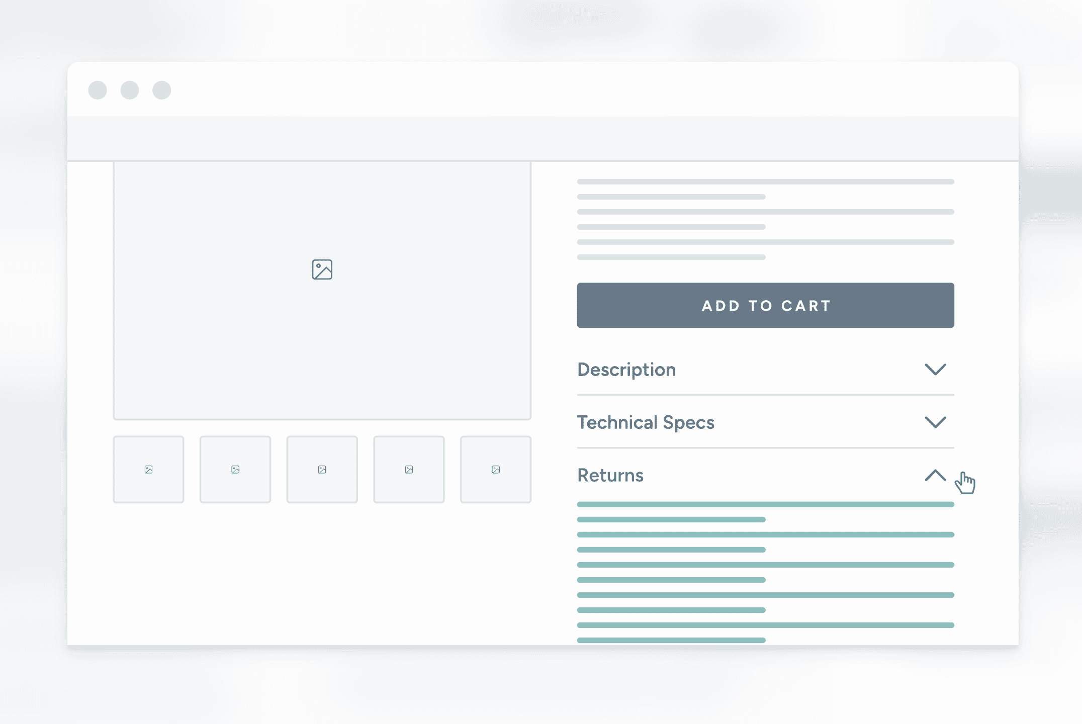 Return information displayed immediately below an "Add to Cart" button.