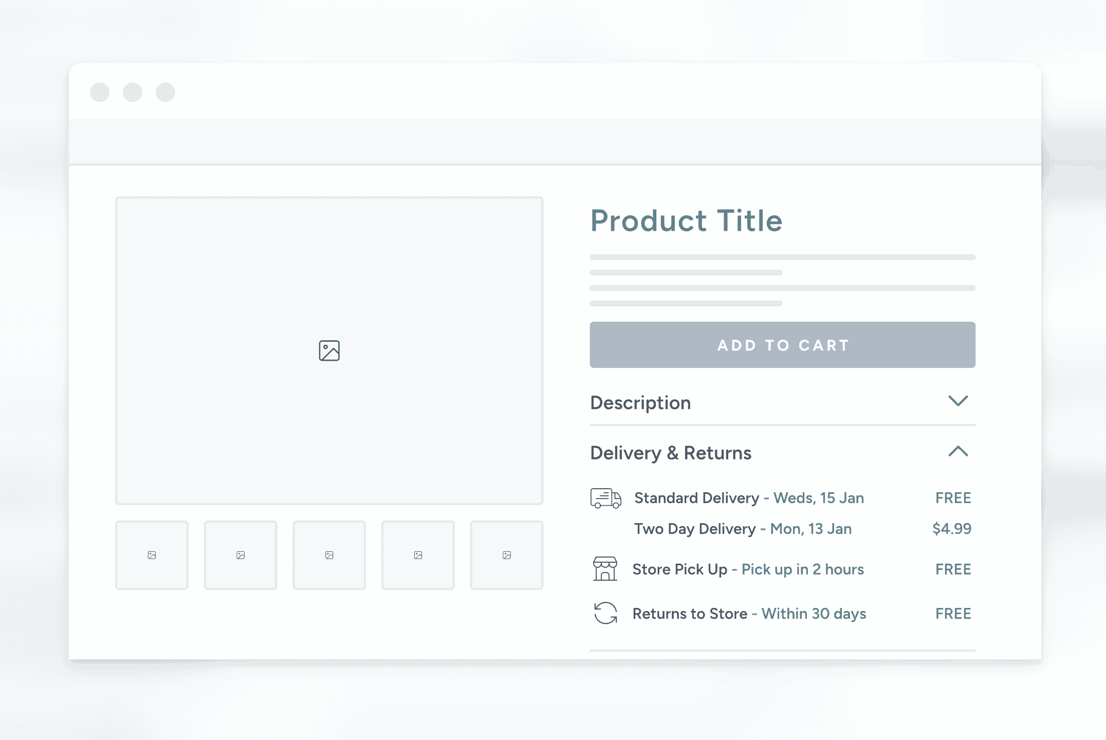 Delivery information appears alongside an "Add to Cart" button.