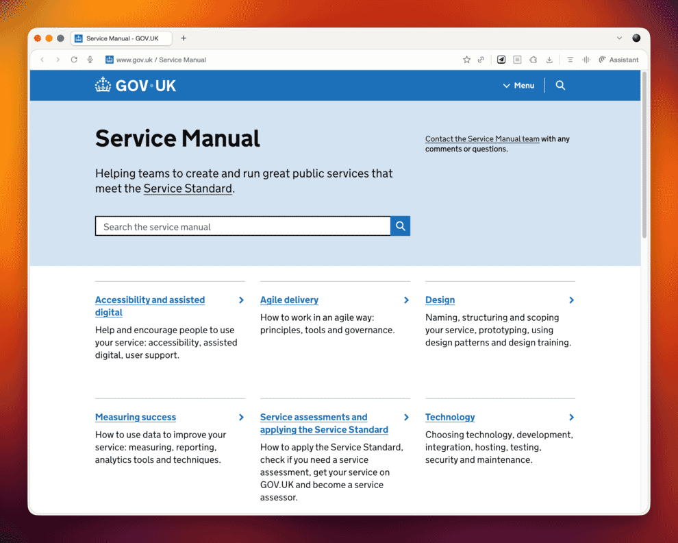The UK Government Digital Service Manual