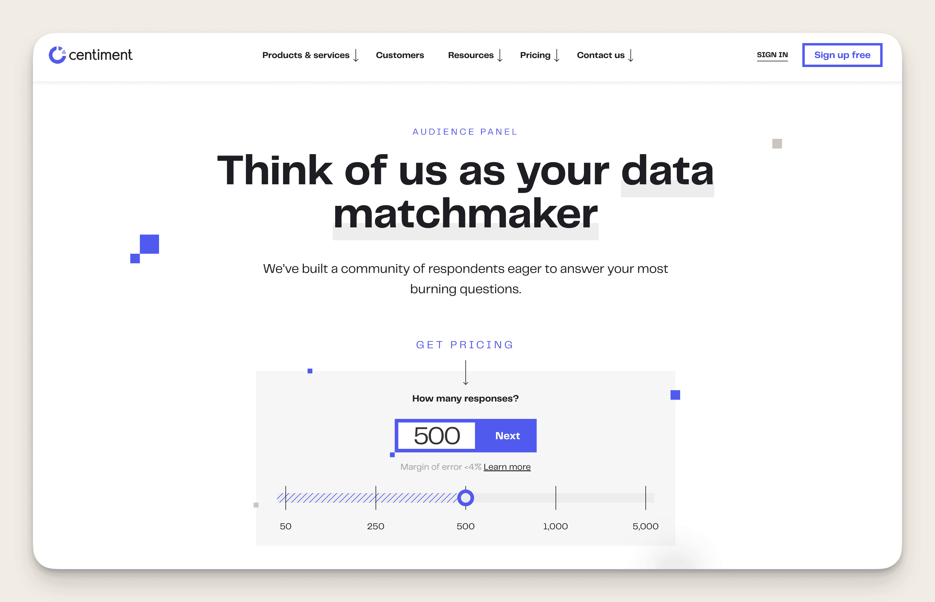 Centiment website