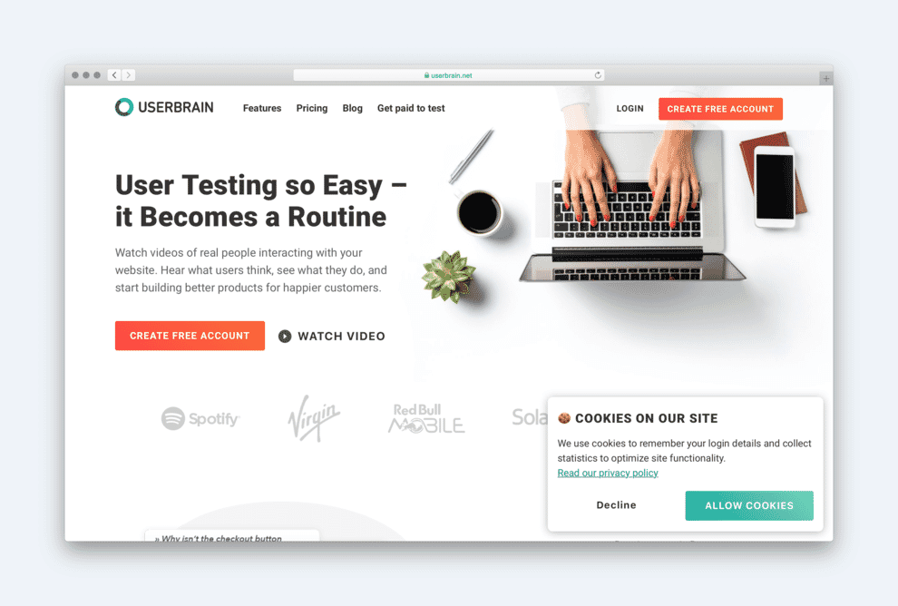 Userbrain makes organising testing with users incredibly straightforward.