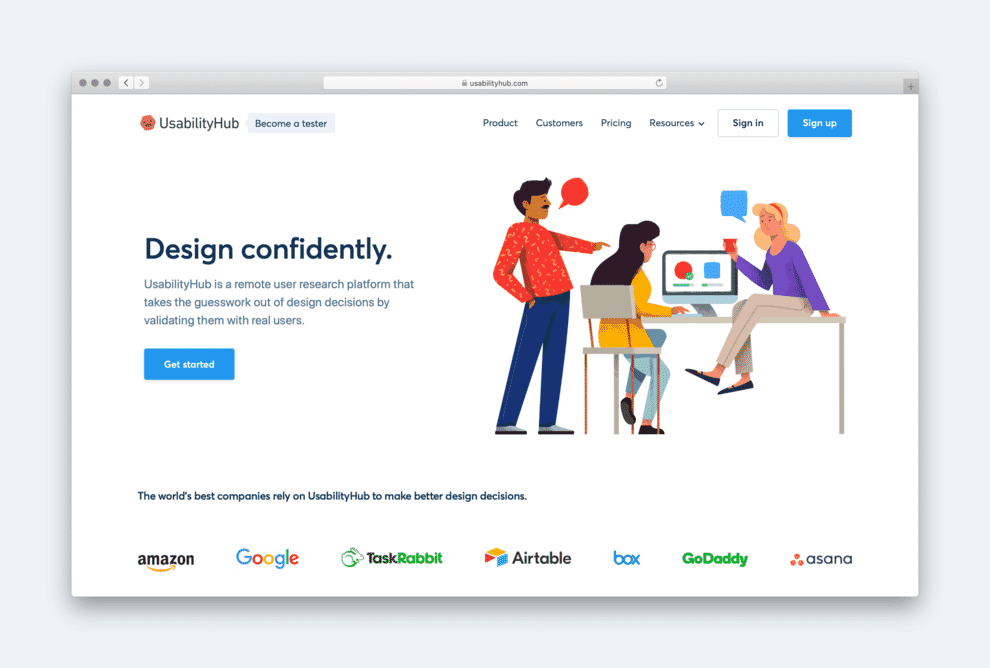 Usability Hub will allow you to run all three of the tests above and even recruit participants.