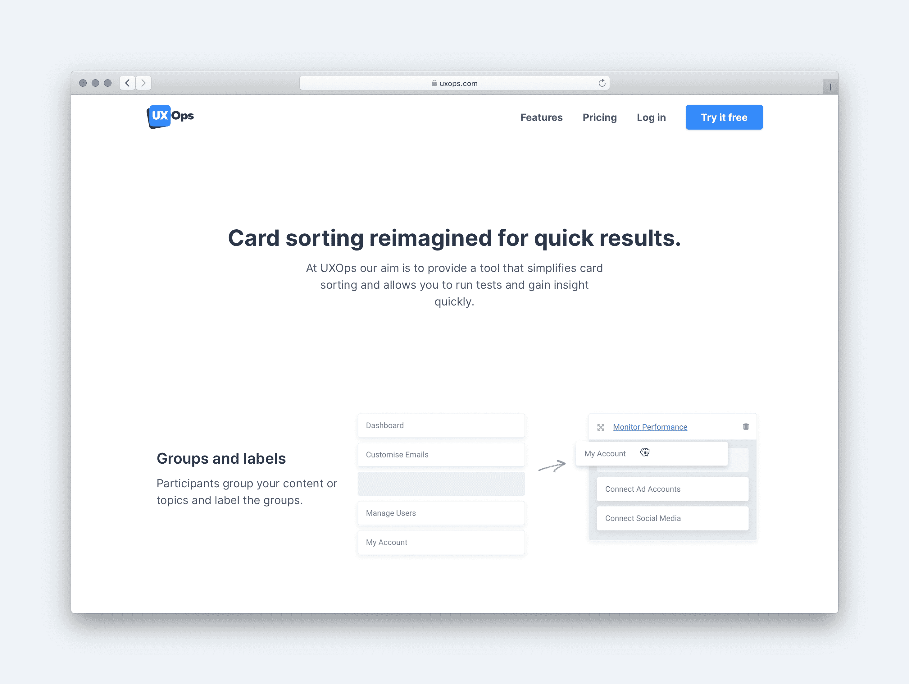 UXOps homepage.