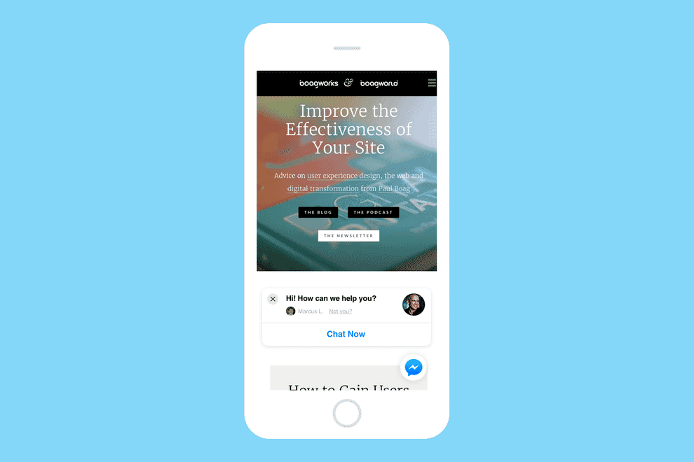 example of live chat on mobile.