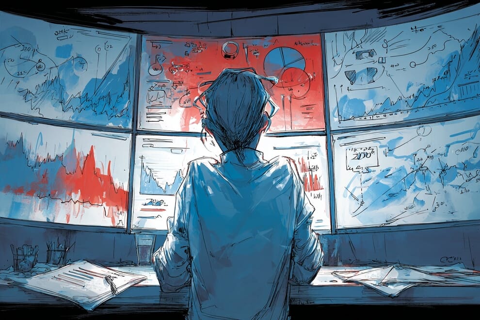 A marketer looking at a data dashboard