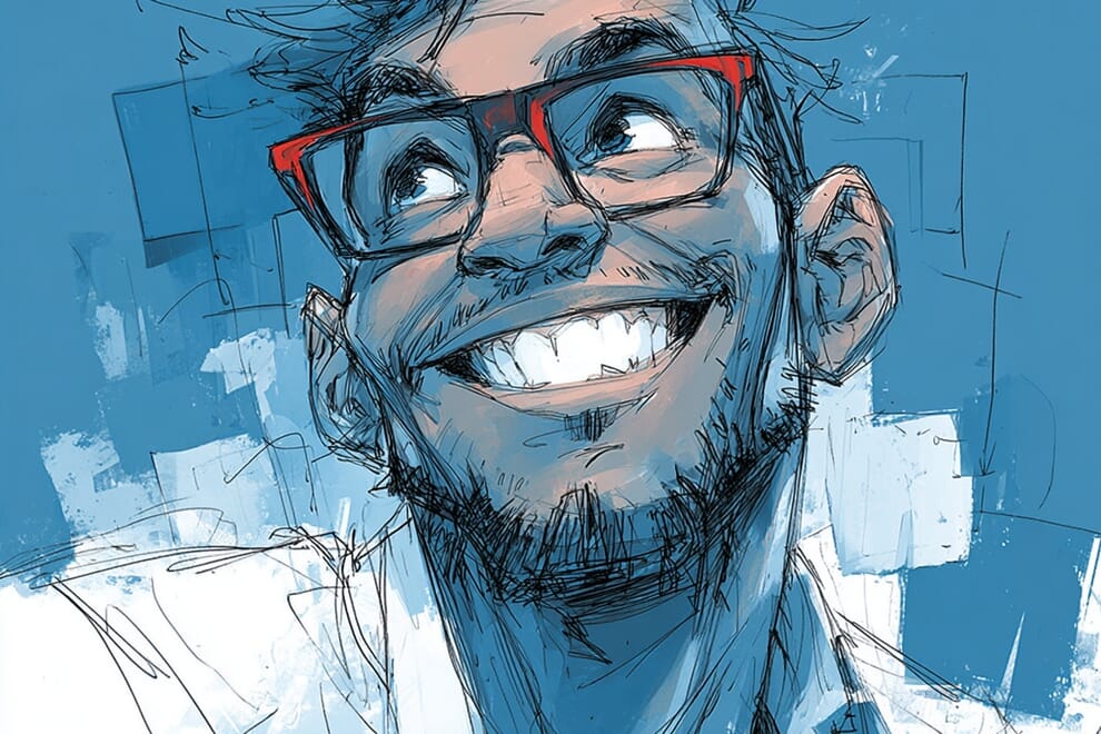 A man with a huge grin on his face.