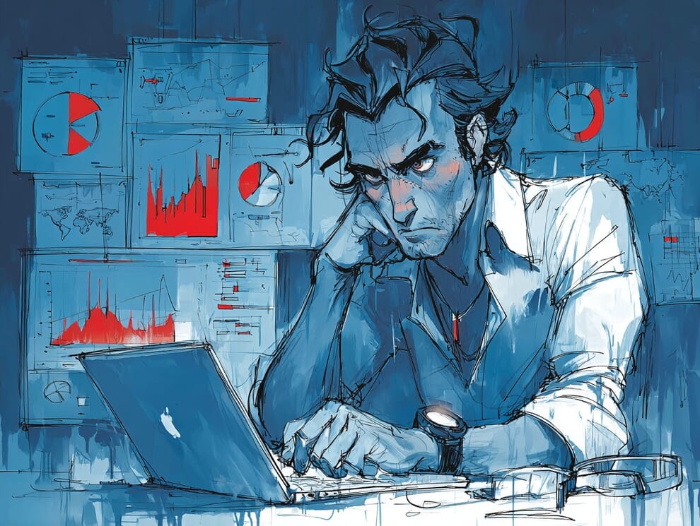 A marketing leader looking at analytics. 