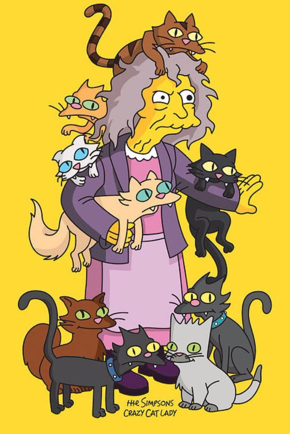 Cat lady from the Simpsons