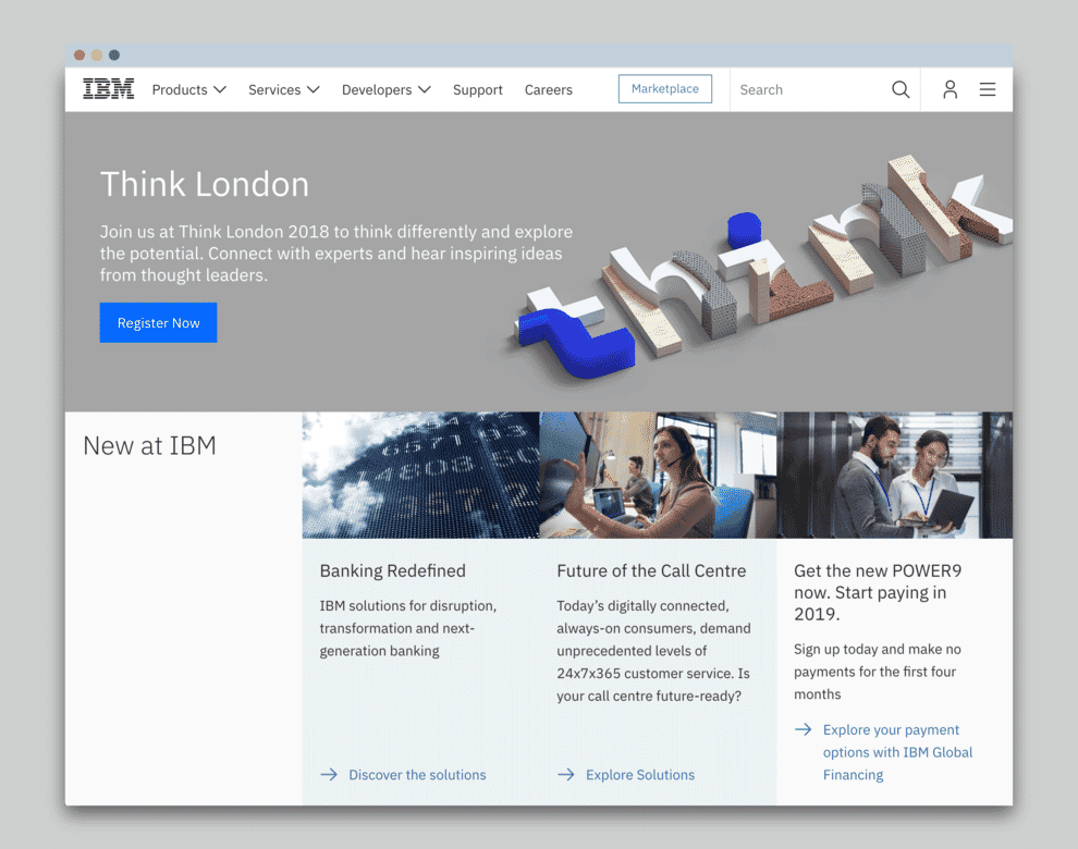 IBM website personalization via country