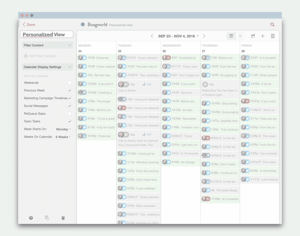 Example of personalization within Coschedule